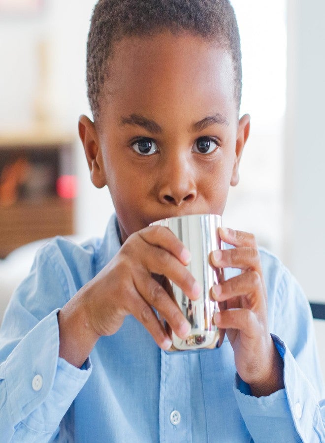 Ahimsa Stainless Steel Kids Cup, Pediatrician Designed, Premium Polished Toddler Cups for Open Cup Training, 8oz, 100% BPA Free & Dishwasher Safe, Single Classic Silver - Image 4